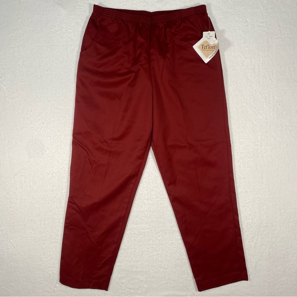 NEW Allison Daley Wine Red Pull on Pants Size 14 Comfort Waist Corpcore - Picture 1 of 10